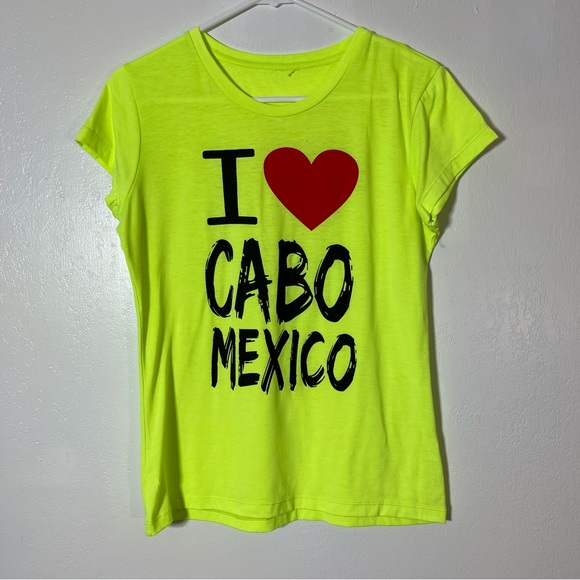I Love Cabo, Graphic Bright Neon Shirt. Similar to a size Small. Excellent cond! - Picture 1 of 3